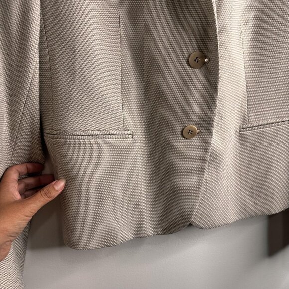 Talbots Blazer Womens 16 Textured Two Button Lined Suit Jacket Career Office - Picture 5 of 12